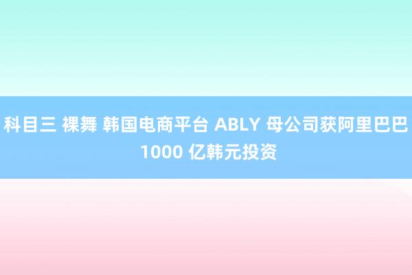 科目三 裸舞 韩国电商平台 ABLY 母公司获阿里巴巴 1000 亿韩元投资