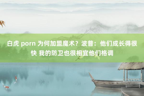白虎 porn 为何加盟魔术？波普：他们成长得很快 我的防卫也很相宜他们格调