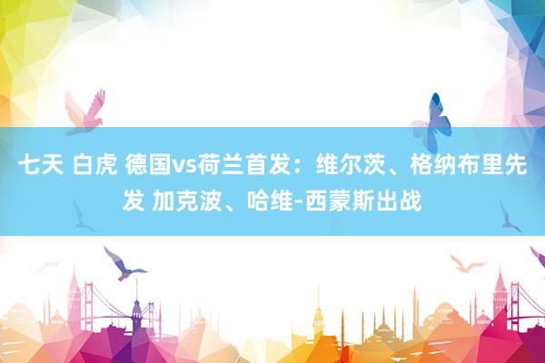 七天 白虎 德国vs荷兰首发：维尔茨、格纳布里先发 加克波、哈维-西蒙斯出战