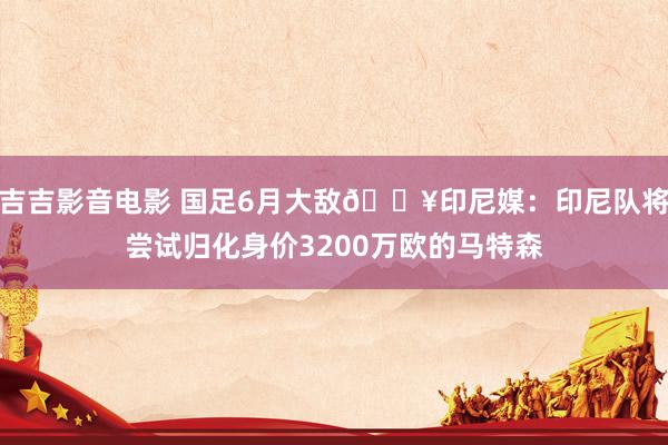 吉吉影音电影 国足6月大敌💥印尼媒：印尼队将尝试归化身价3200万欧的马特森